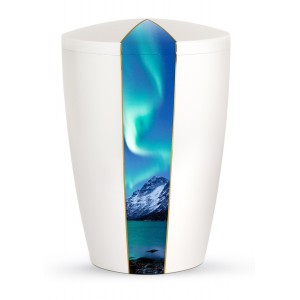 Heaven's Edition Biodegradable Cremation Ashes Funeral Urn – Aurora Borealis / Pearly Iridescent Surface